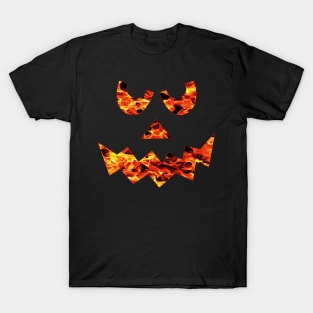 Flame Fire Jack O Lantern Happy Halloween T-Shirt